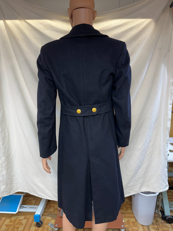 Vintage US Navy Officer's Bridge Coat Navy Blue Peacoat 100% Wool