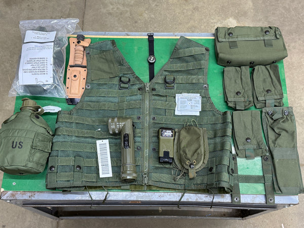 US MILITARY CMU-33A/P22P-18 SURVIVAL VEST KIT(OLIVE DRAB