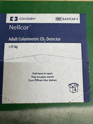 1-Box(6)Covidien Adult Colorimetric CO2 Detector Adult 15 kg