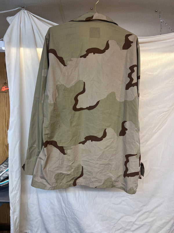 6- Color DCU Shirt/Coat LARGE - Short Desert Camo Cotton/Nylon