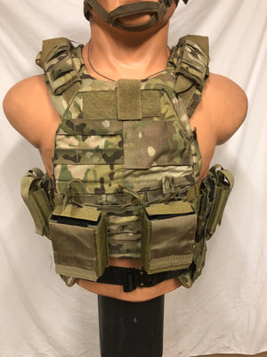 S.O. TECH MULICAM VIPER RELEASABLE PLATE CARRIER W/BELT SYSTEM + POUCHES SIZE LARGE