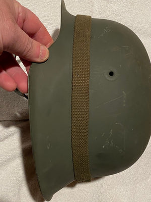 GERMAN WWII MILITARY COMBAT HELMET WITH LINER AND CHINSTRAP