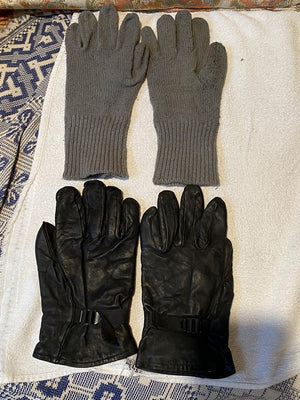Set Original US Army Leather Gloves Gloves Glove Shell Leather M-1949 WWII
