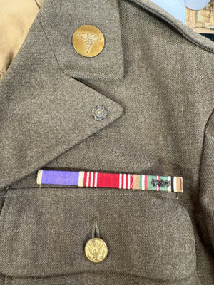 WW2 Uniform Jacket ,Cap w/Ribbons + Dated 36S