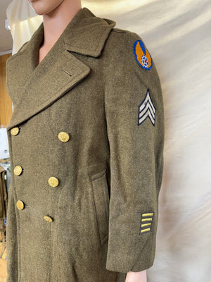 ORIGINAL WW2 USAAF WOOL SERVICE OVERCOAT SIZE 34S