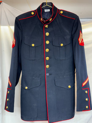 US Marine Men's Corps DSCP Corporals Black Uniform Jacket 40L & 34L Pants