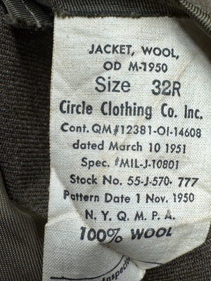ORIGINAL US ARMY KOREAN WAR M1950 IKE EISENHOWER MILITARY JACKET 32R