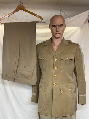 Korean War US Army Officers Khaki Jacket/Trouser Uniform 38 Regular