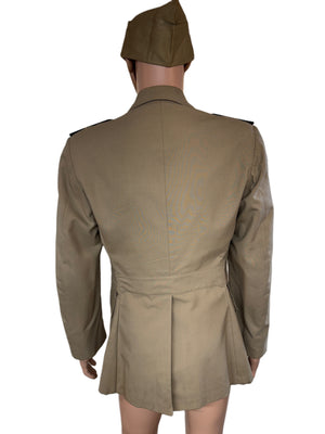 1968 US Navy Khaki Dress Jacket & Hat (3rd Class Hard Boards Midshipman)