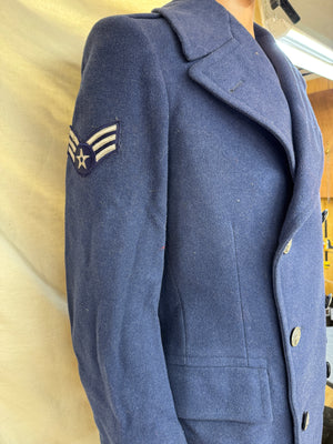 ORIGINAL WW2 ERA USAAF BLUE WOOL OVERCOAT -1949