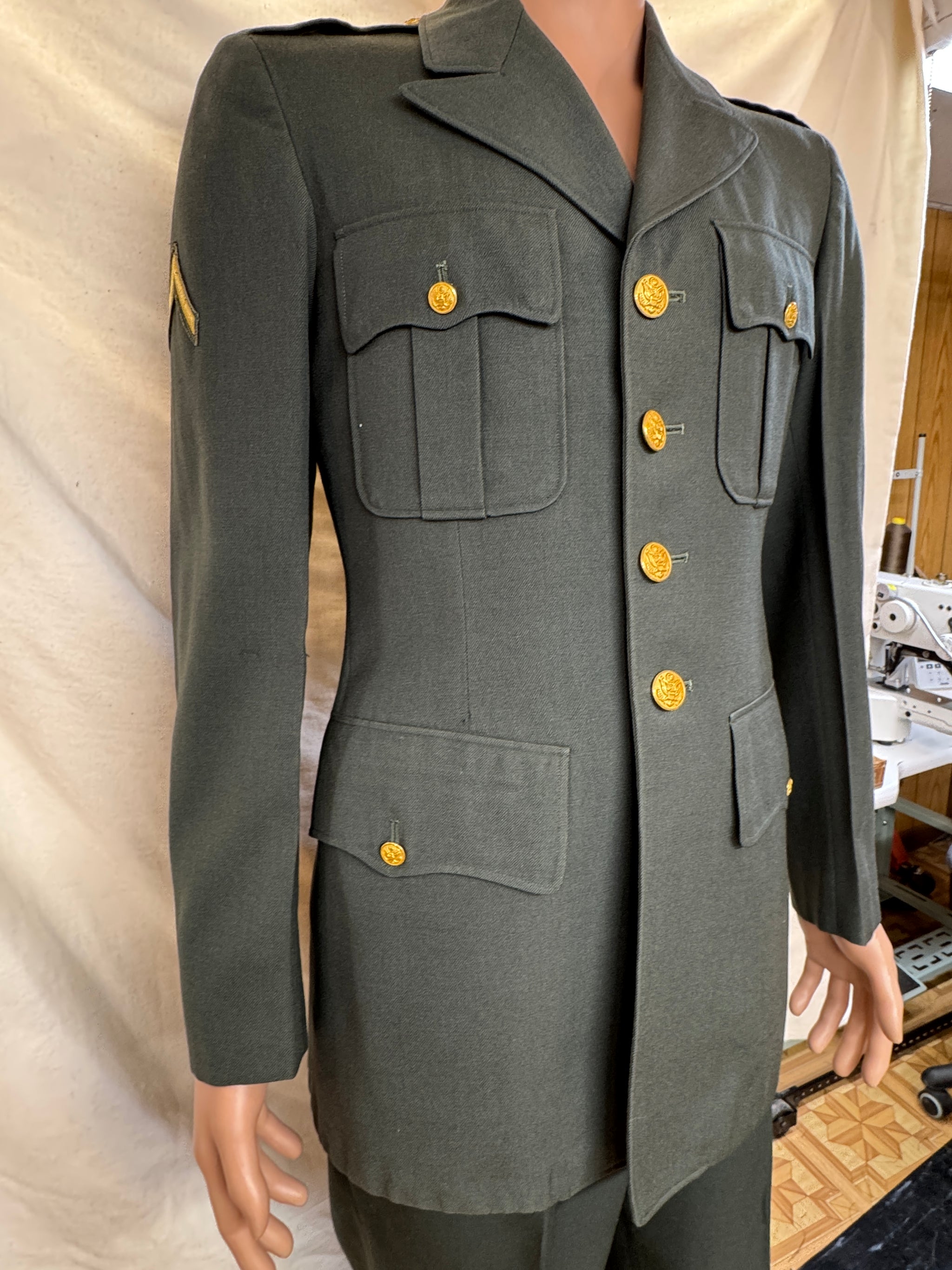 Vintage 50's US Army Class A Green Service Uniform Tunic/Jacket Trouse - LockNWalkHarness Vintage 50's US Army Class A Green Service Uniform Tunic/Jacket Trouse - LockNWalkHarness