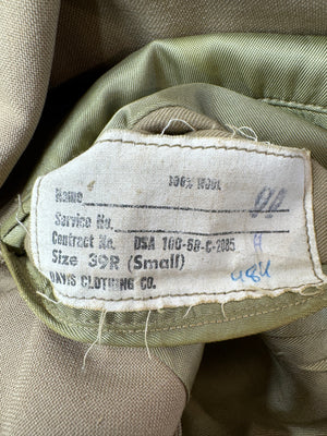1968 US Navy Khaki Dress Jacket & Hat (3rd Class Hard Boards Midshipman)