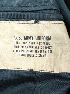 US Army Dress Green Military Jacket & Tie Vietnam Era Size 39R