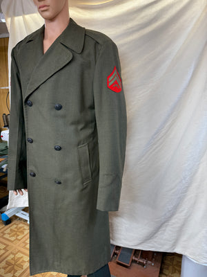 Vintage 80’s USMC Marine Corp Heavy Wool Service Overcoat Size 42L