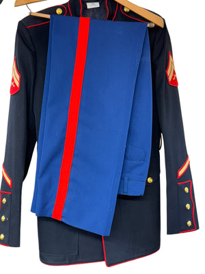 US Marine Men's Corps DSCP Corporals Black Uniform Jacket 40L & 34L Pants