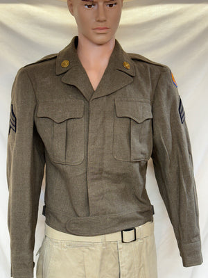 DATED 1944 WWII USAAF OD WOOL IKE EISENHOWER MILITARY TUNIC NAMED 36 REGULAR