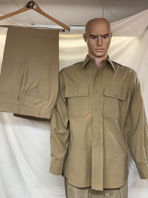 60’s US Army Officer's Khaki Dress Uniform Shirt & Pants-Named
