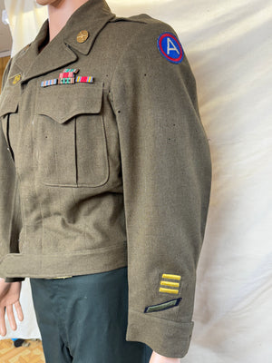 U.S. Army WWII 1944 Ike OD Wool Field Jacket SIZE 34R