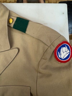 Korean War US Army (Officers?)Khaki Uniform Jacket with Patches