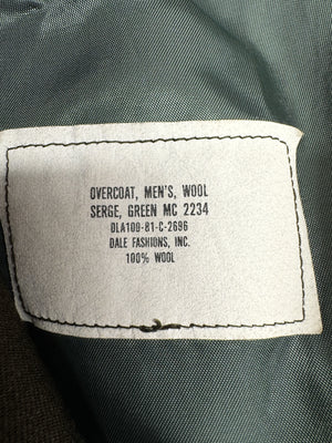 Vintage 80’s USMC Marine Corp Heavy Wool Service Overcoat Size 42L