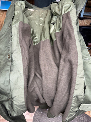 1952 KOREAN WAR Distressed ARMY MILITARY TRENCH Overcoat Belted