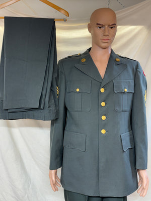 Vintage U.S. Army Green Dress Uniform Set Jacket/Coat & Trousers/Pants