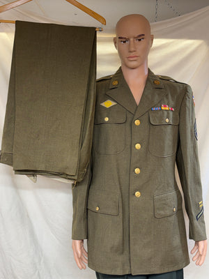 WW2 USAAF Sergeants O.D. Serge Wool Enlisted Dress Uniform Tunic/Pants