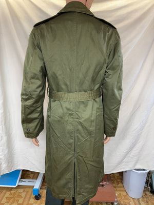 1952 KOREAN WAR Distressed ARMY MILITARY TRENCH Overcoat Belted