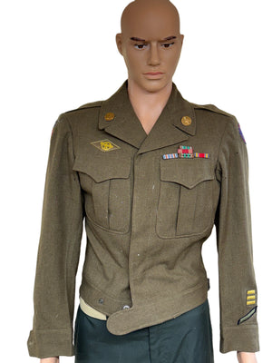 U.S. Army WWII 1944 Ike OD Wool Field Jacket SIZE 34R
