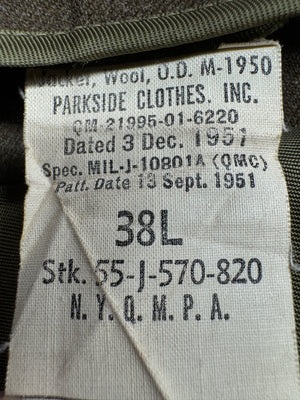 Vintage US Army Jacket 38L Korean War M1950 Ike Eisenhower Military Uniform