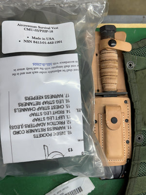 US MILITARY CMU-33A/P22P-18 SURVIVAL VEST KIT(OLIVE DRAB)