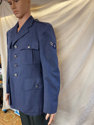 VINTAGE 50’s AIR FORCE SERVICE DRESS UNIFORM 39L BLUE COAT JACKET MILITARY USAF