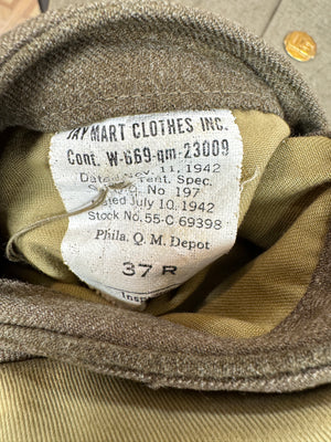 WW2 U.S.A.A.F. Uniform Dress Jacket W/ Command Patch,Rank,Named & Dated 1942
