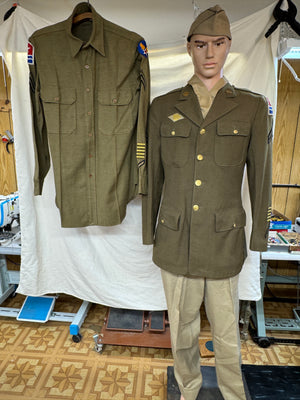 WWII USAAF Officers Khaki Dress Uniform-Named(Jacket/Pants,Shirt,Tie,Hat)