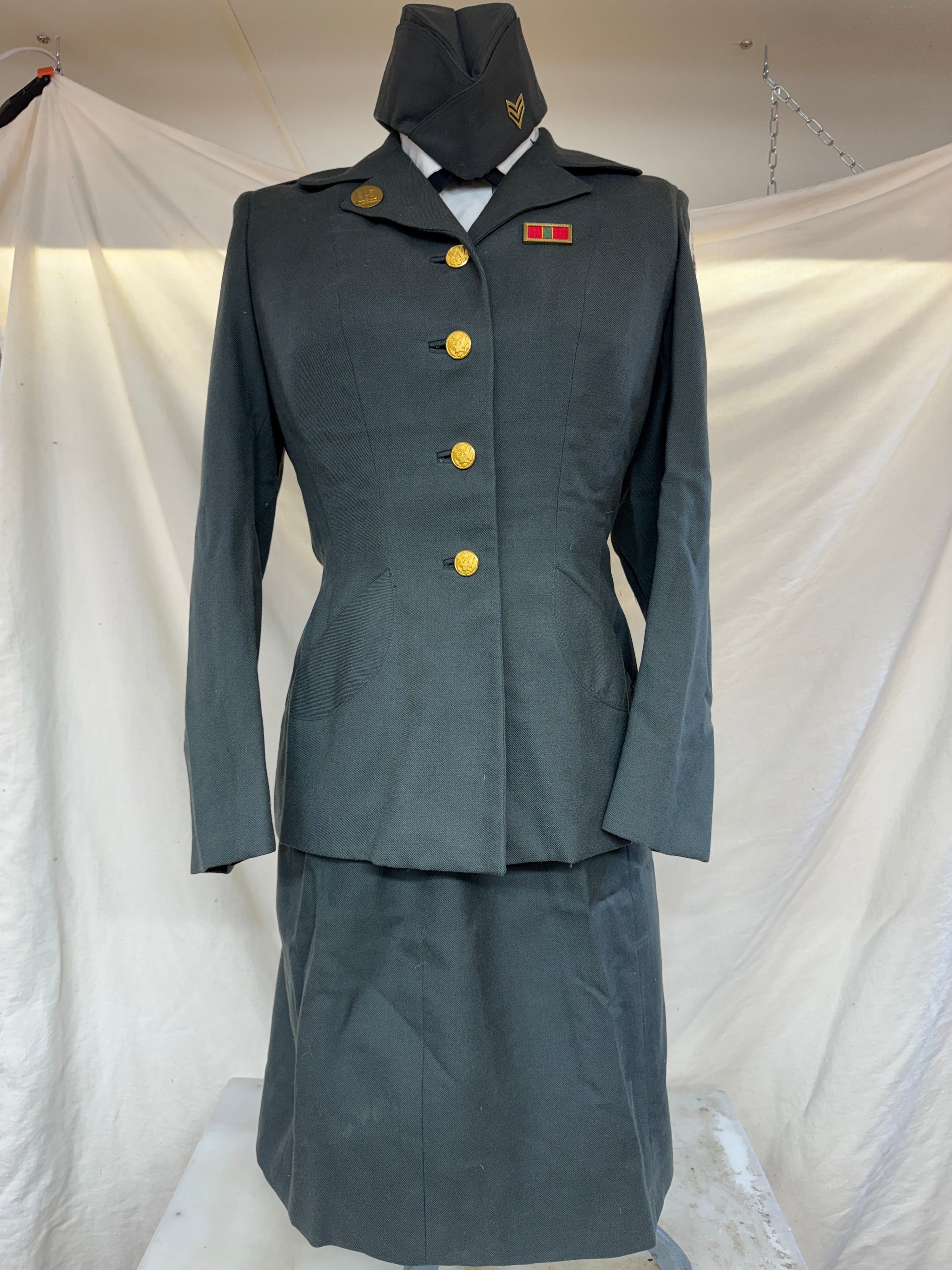 70's Women's Army Dress Green Class A/B Service Skirt Uniform/Includes