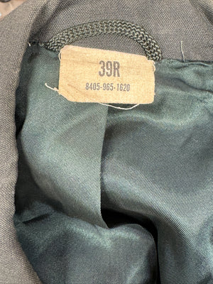 US Army Dress Green Military Jacket & Tie Vietnam Era Size 39R