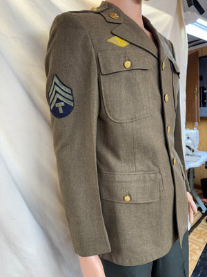 Original WWII US Army Wool Uniform Jacket Size 37Reg. 1943 Dated