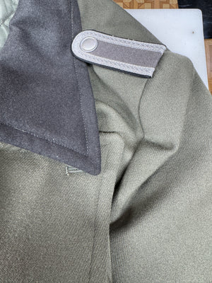 East German NVA Military Trench Coat Green Wool Size M 48