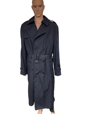 DSPC Garrison Collection Black All Weather Army Trench Coat Size 44XL Belted