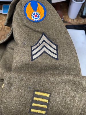ORIGINAL WW2 USAAF WOOL SERVICE OVERCOAT SIZE 34S