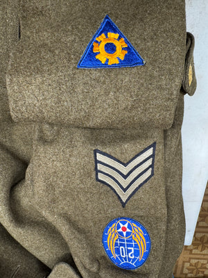 ORIGINAL WW2 USAAF WOOL SERVICE OVERCOAT SIZE 34S