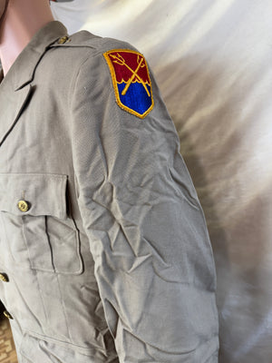 ORIGINAL WWII US Army Air Force Officer Pilot Uniform Wool Khaki Summer Jacket-Named