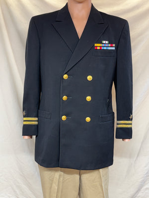 VINTAGE WW2 US NAVY OFFICER’S UNIFORM JACKET/WITH RIBBON BARS