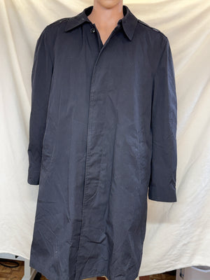 Vintage 80’s US Military Trench Coat w/zip in Liner BLACK ALL WEATHER Size 42