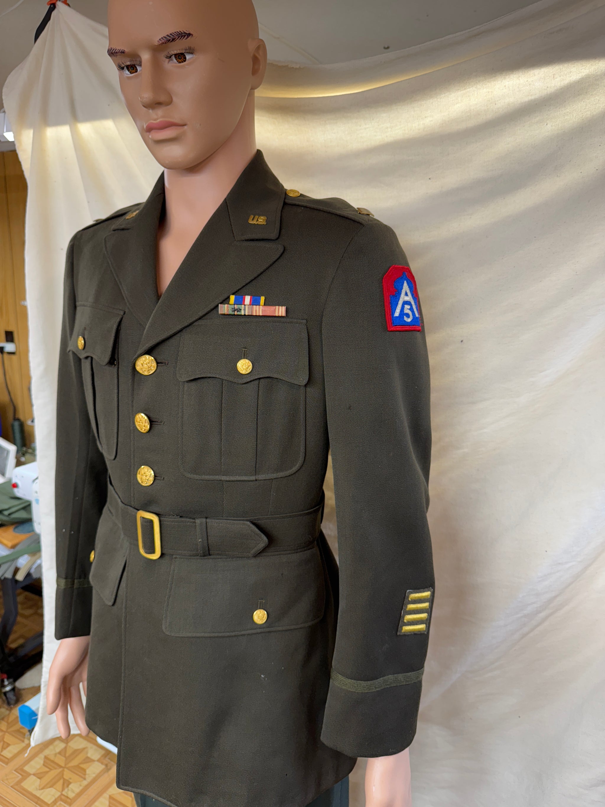 ORIGINAL WWII US ARMY OFFICERS UNIFORM DRESS COAT DATED - LockNWalkHarness ORIGINAL WWII US ARMY OFFICERS UNIFORM DRESS COAT DATED - LockNWalkHarness