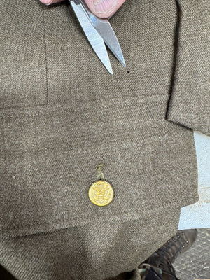Original WWII US Army Wool Uniform Jacket Size 37Reg. 1943 Dated