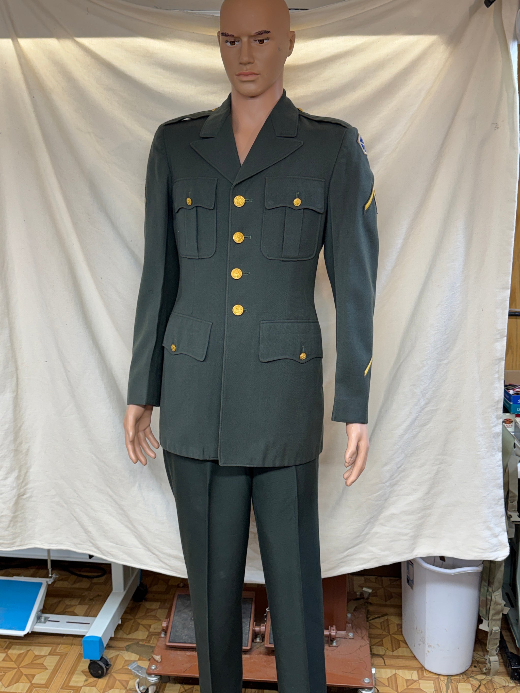 Vintage 50's US Army Class A Green Service Uniform Tunic/Jacket Trouse - LockNWalkHarness Vintage 50's US Army Class A Green Service Uniform Tunic/Jacket Trouse - LockNWalkHarness