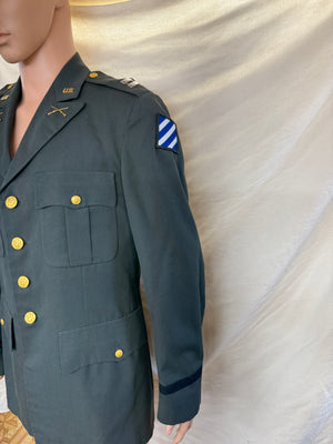 1960’s U.S. 3rd. Infantry Division Army Captain Poly/Wool Class A Uniform Jacket 40 XLong