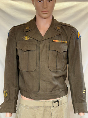 WWII US ARMY OD WOOL IKE EISENHOWER MILITARY JACKET 36 SHORT