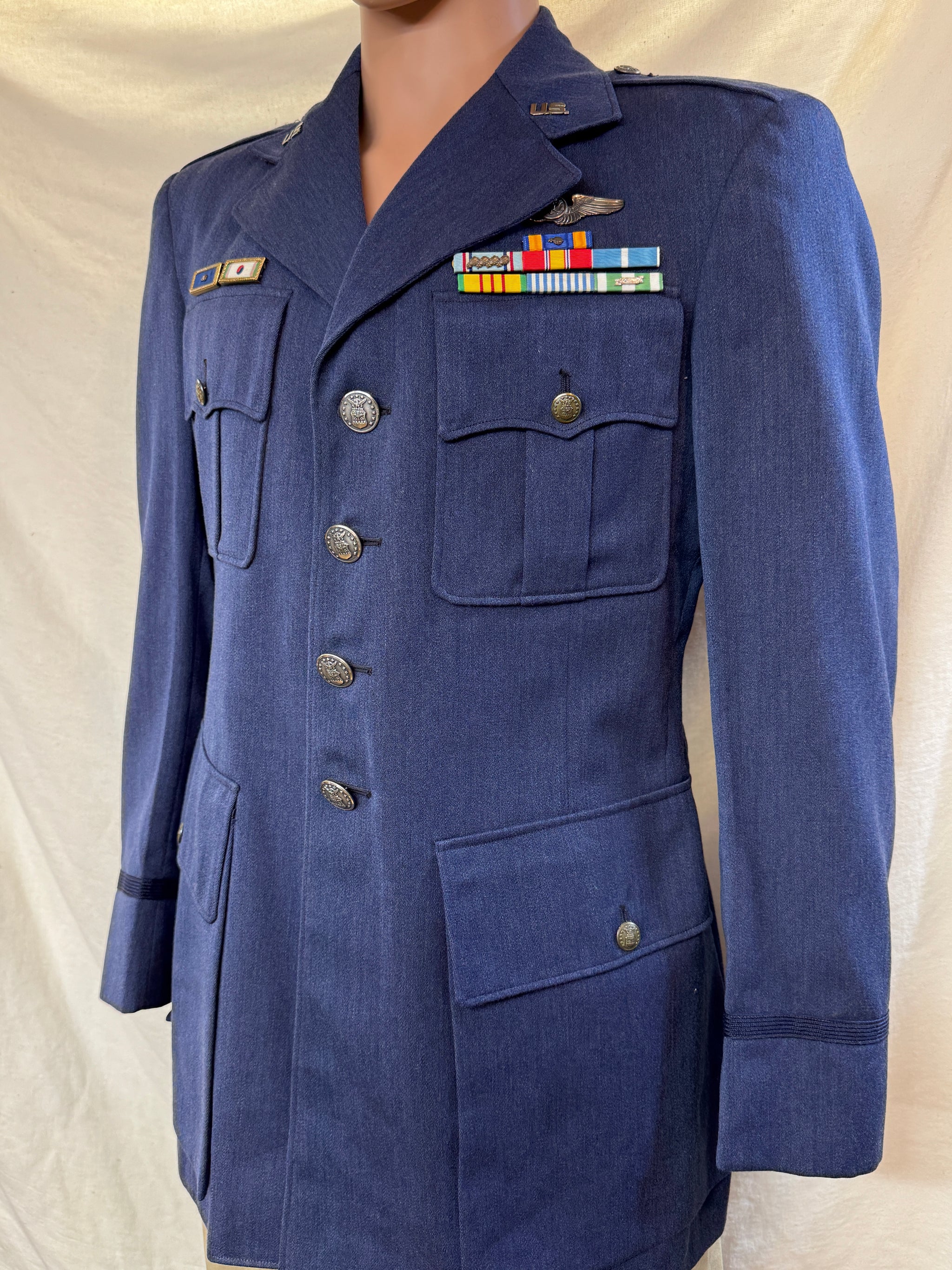 Original Korean War USAF Officer's Dress Blue Uniform Jacket/Pants - LockNWalkHarness Original Korean War USAF Officer's Dress Blue Uniform Jacket/Pants - LockNWalkHarness